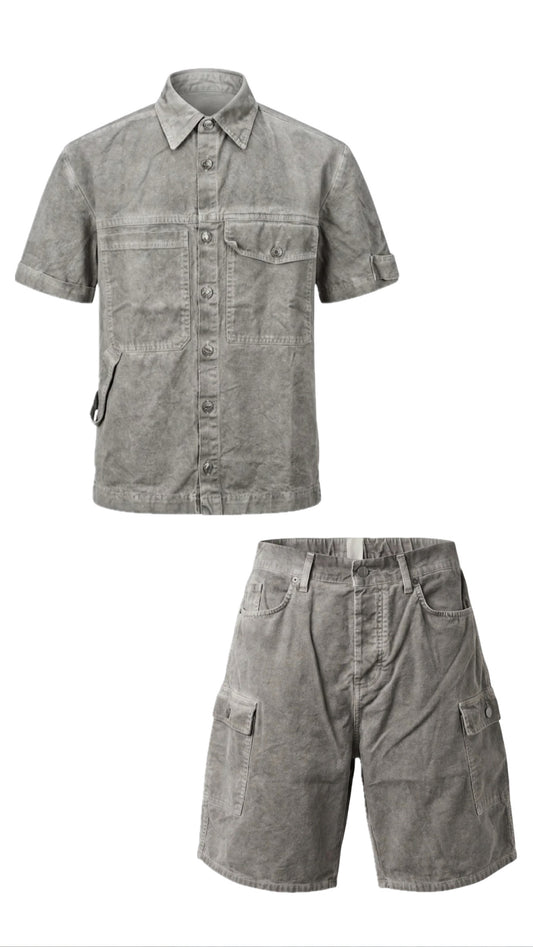 COORD-SET GREY WASHED GAVENSEMBLE