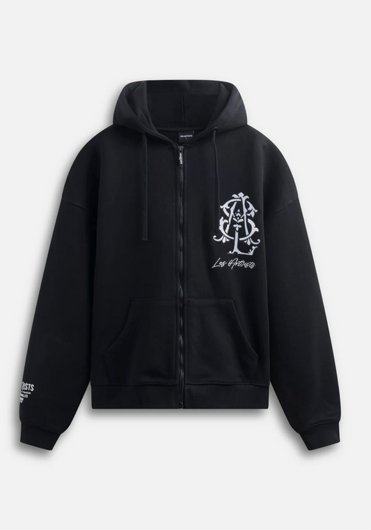 HOODIE ZIP MONOGRAM BLACK