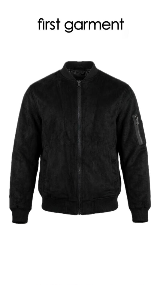 JACKET SUEDE BLACK FIRST GARMENT